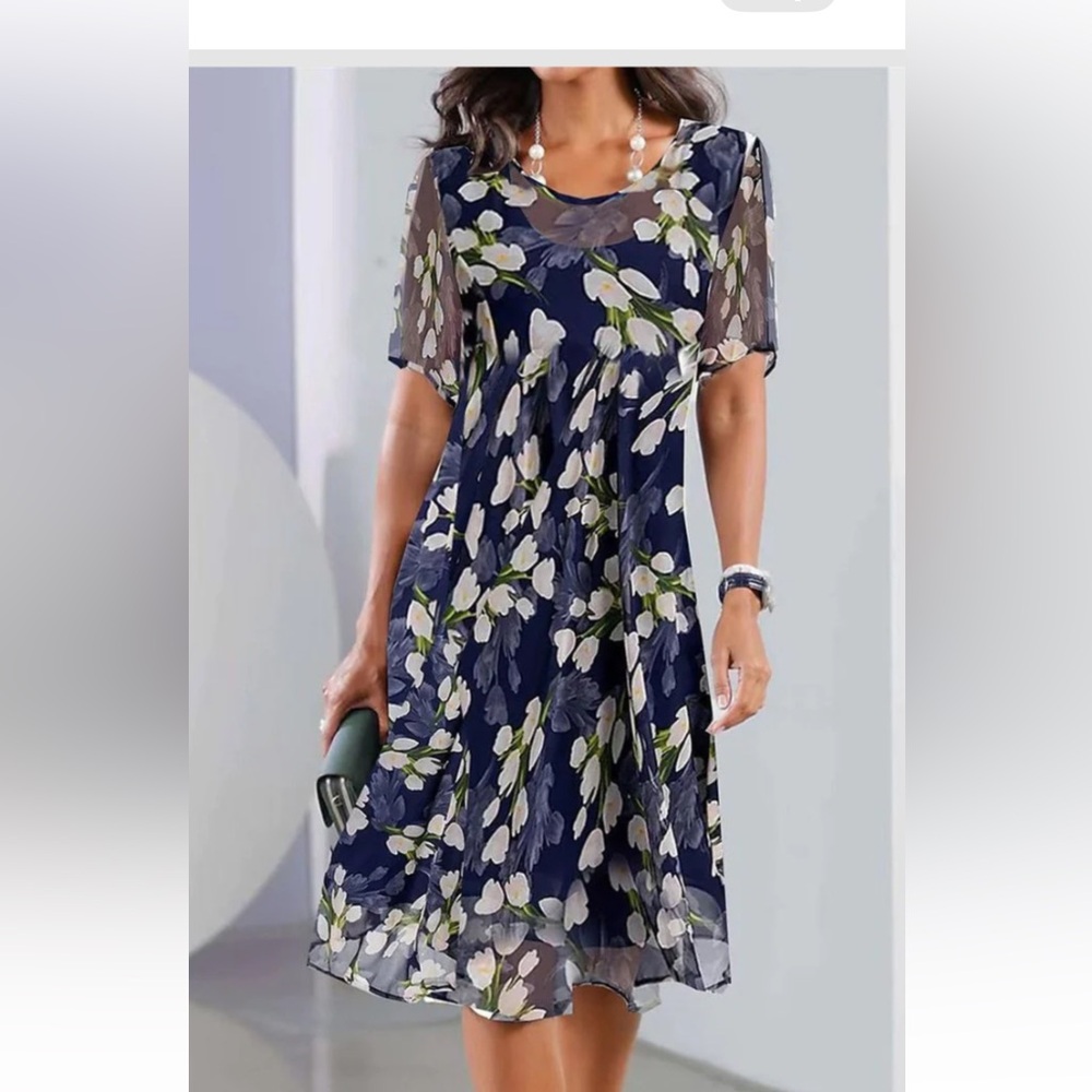 Blue floral dress